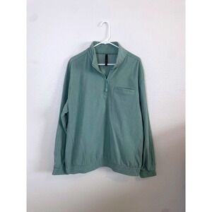 Fabletics‎ Women's XL Athletic Quarter Zip Pullover Ribbed Texture Light Green